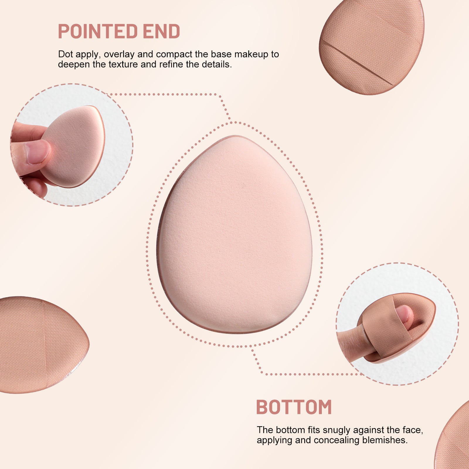 All-in-One Portable Makeup Brush Kit with LED Mirror Travel Case, Sponges & Applicators(pink)