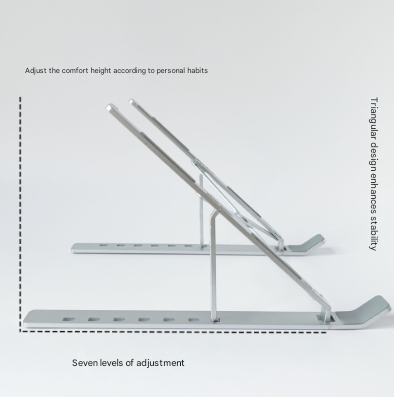 Black Adjustable Aluminum Laptop Stand with Detachable Cooling Fan - Portable Ergonomic Riser for Desk