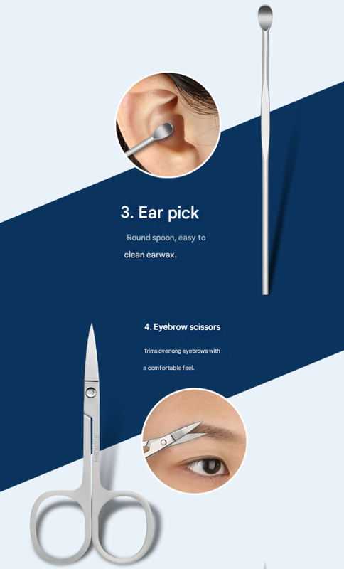 White Mini Suitcase Manicure Set - 8-Piece Portable Grooming & Nail Care Travel Kit