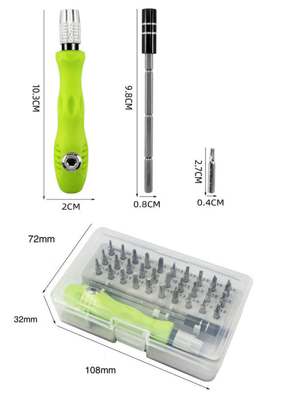 Green 32-in-1 Precision Screwdriver Set - Magnetic Repair Tool Kit for Electronics, Phone & PC