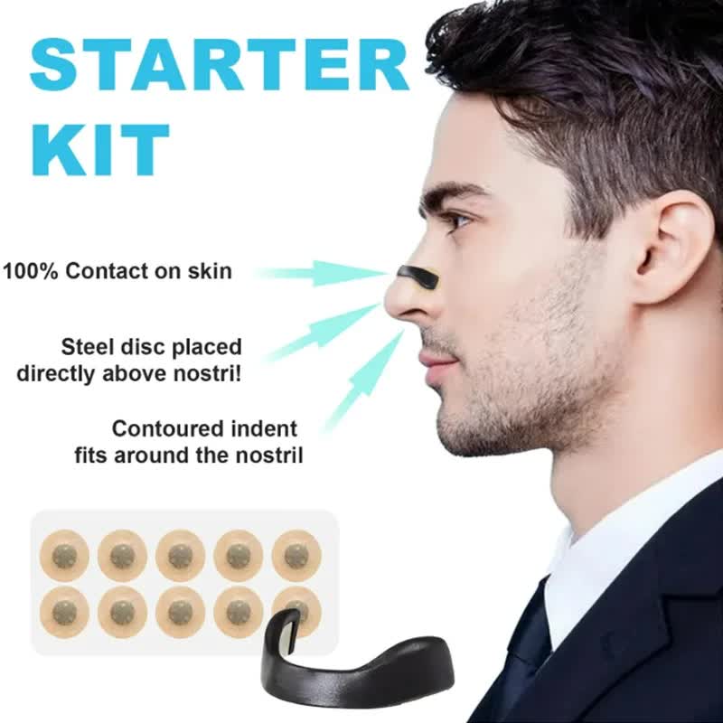 Black Square Anti-snoring Patch Set (30 Pairs of patches) Magnetic Nasal Dilator Kit for Snoring Relief - Reusable Multi-Size Sleep & Sport Breathing Aid