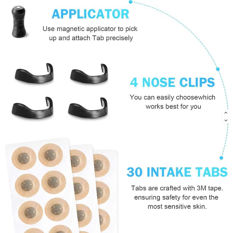 White Square Anti-snoring Patch Set (30 Pairs of patches) Magnetic Nasal Dilator Kit for Snoring Relief - Reusable Multi-Size Sleep & Sport Breathing Aid