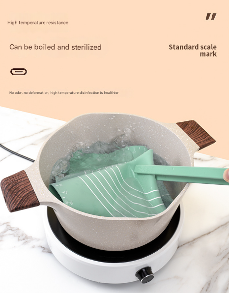 Green 3-Piece Silicone Baking Set - Non-Stick Pastry Mat with Measurements, Rolling Pin & Dough Scraper