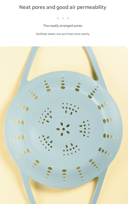 Small Blue Flexible Silicone Steamer Basket with Heat-Resistant Handles - Food-Grade Vegetable Steamer Insert for Pots & Pans