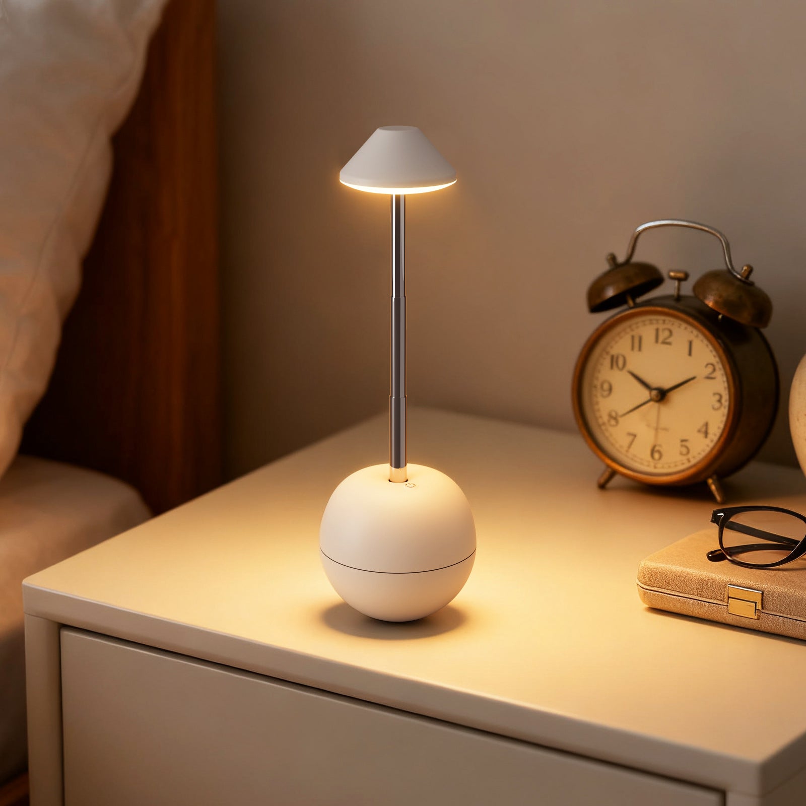 Pink Creative Tumbler LED Night Light - Rechargeable RGB Desk Lamp with Remote Control - Height Adjustable, Brightness Adjustable, Bedside Ambient Light