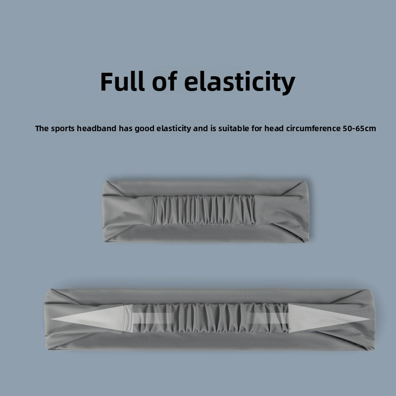2 Pcs Cooling Sports Headband Moisture Wicking Sweatband for Running Gym & Yoga Non Slip Stretchy Hair Band Black & Blue