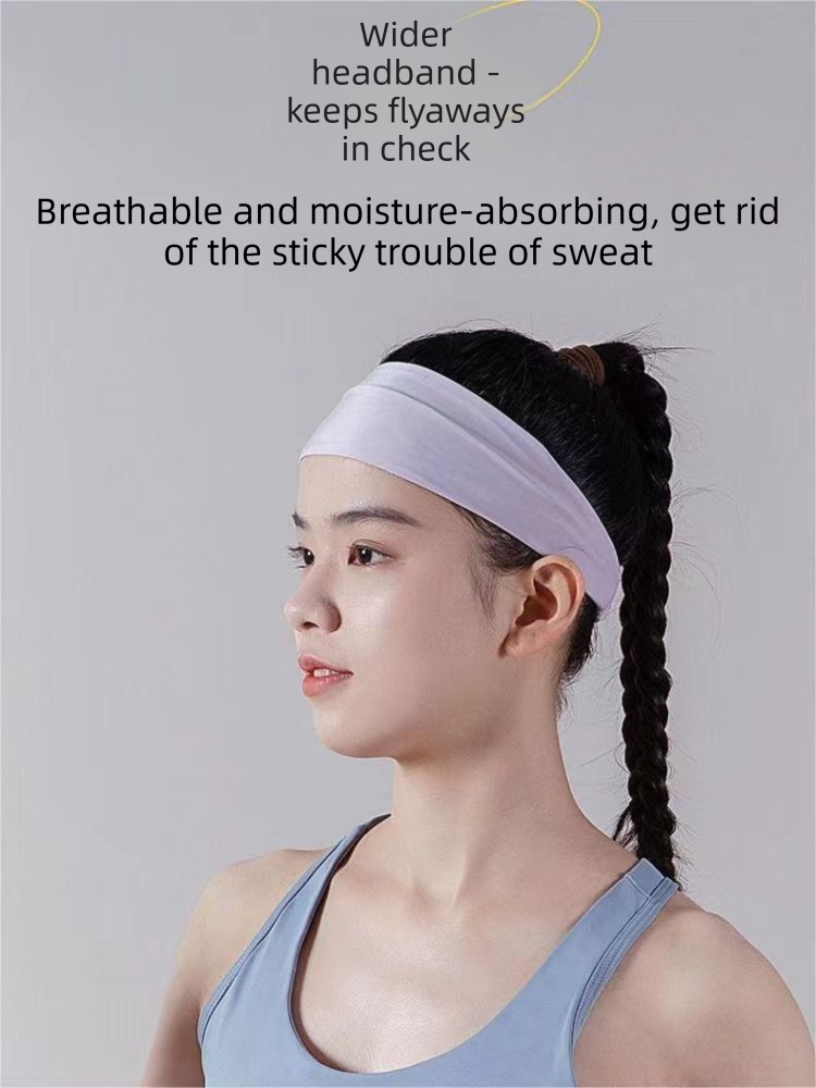 2 Pack Sports Headband with Silicone Sweat Guide Non-Slip Moisture Wicking Hair Band for Running Yoga Gym Fitness Quick Dry Breathable (Black & Purple)