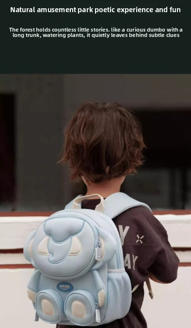Cute 3D Rabbit Kids Backpack Bucktooth Bunny School Bag Lightweight Neoprene Style with Chest Strap Breathable Mesh Back for Kindergarten Preschool Travel Beige