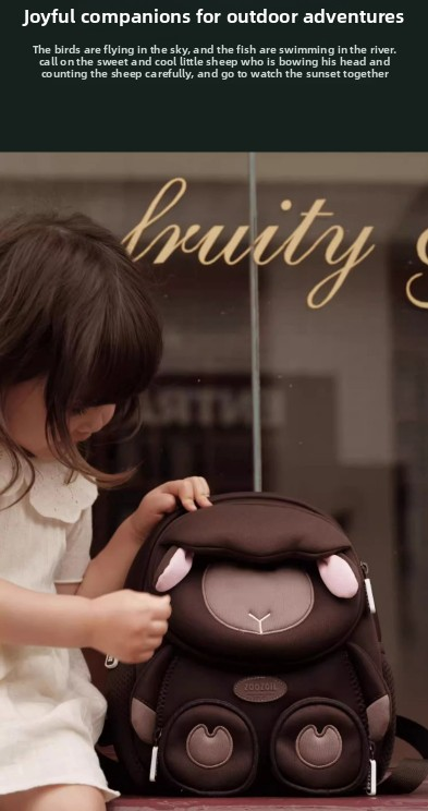 Cute 3D Rabbit Kids Backpack Bucktooth Bunny School Bag Lightweight Neoprene Style with Chest Strap Breathable Mesh Back for Kindergarten Preschool Travel Beige