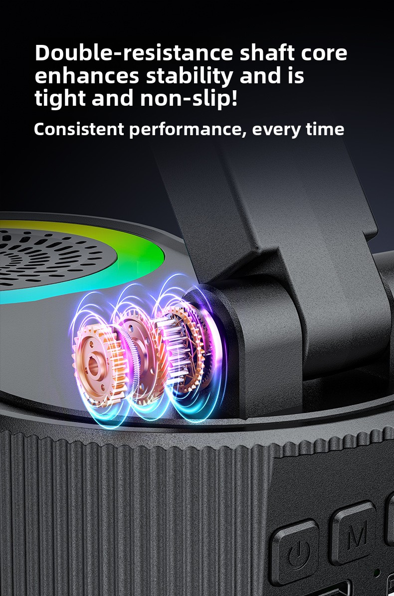 3-in-1 Wireless Induction Speaker & Phone Stand with Power Bank - Bluetooth 5.3 Audio Station - Adjustable Desktop Holder with RGB Lights - White