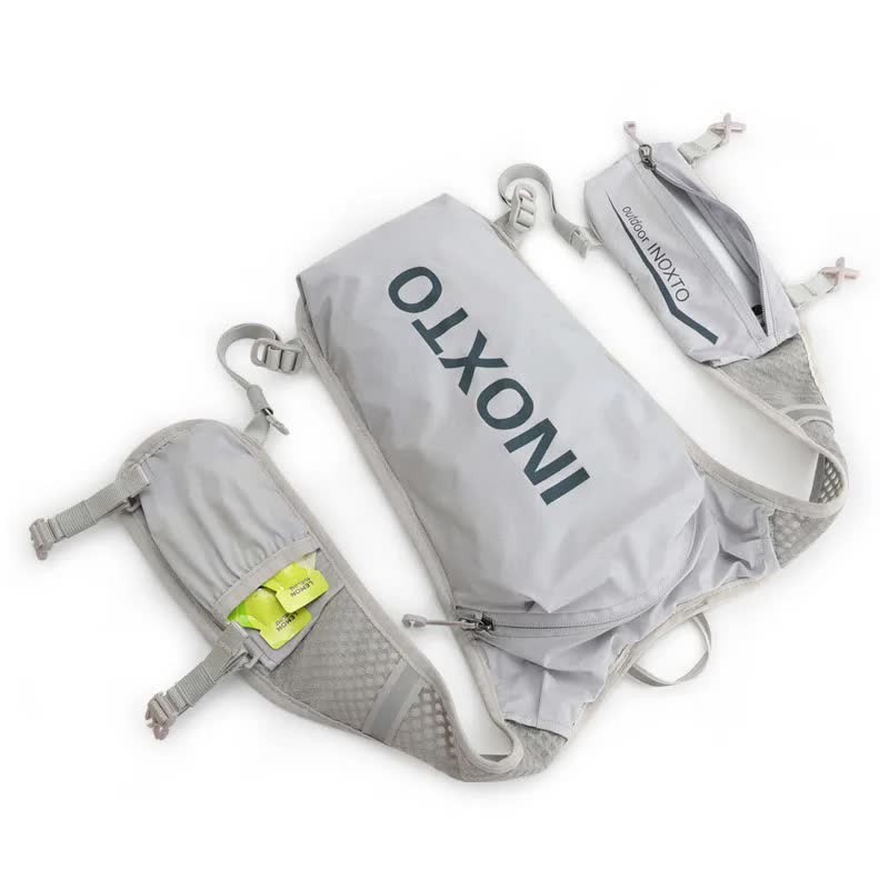 Grey-Blue 5L Ultra-Light Hydration Running Vest - Quick-Dry Trail Running & Marathon Backpack with Night Reflective Safety