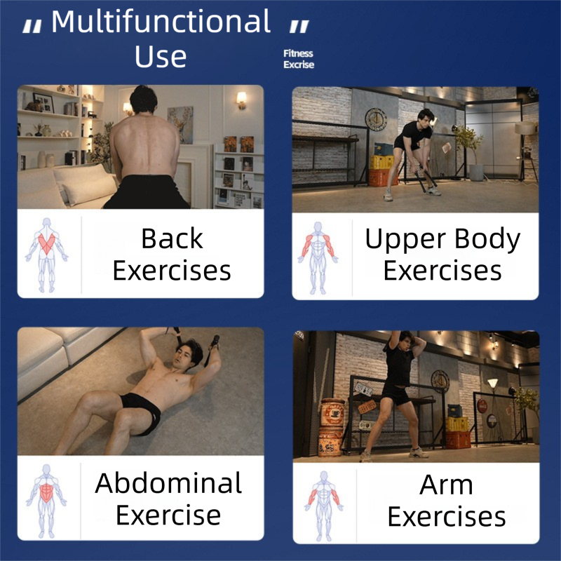 1-Pair Black Cordless Battle Ropes for Strength and Conditioning Training - Professional Muscle Power Workout System