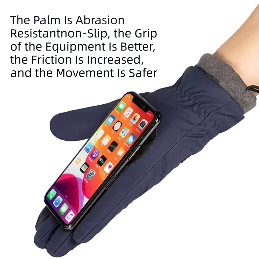 2-Pair Black Thermal Winter Gloves for Men and Women - Waterproof Windproof & Touchscreen Compatible Gloves for Skiing, Cycling & Winter Travel(L Size)
