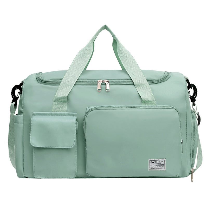 Green Lightweight & Waterproof Sports Gym Bag with Separate Shoe Compartment, Adjustable Strap and Multiple Pockets - Large-Capacity Travel Duffel for Workout, Business & Getaways
