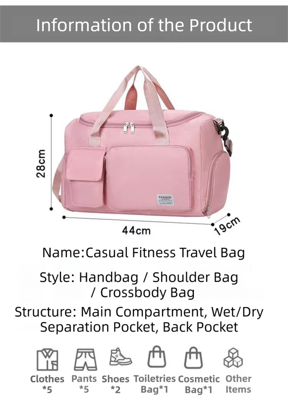 Blue Lightweight & Waterproof Sports Gym Bag with Separate Shoe Compartment, Adjustable Strap and Multiple Pockets - Large-Capacity Travel Duffel for Workout, Business & Getaways
