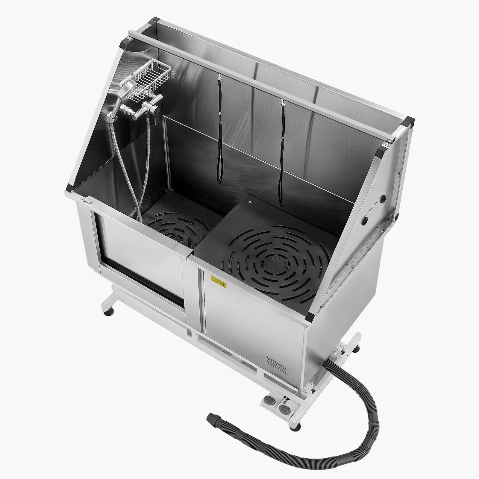 VEVOR 127 cm Electric Dog Grooming Bath Tub Stainless Steel w Water Filter Left