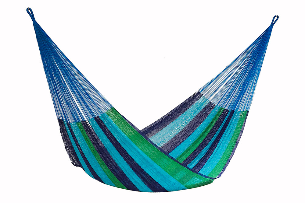 Mayan Legacy Single Size Cotton Mexican Hammock in Oceanica Colour