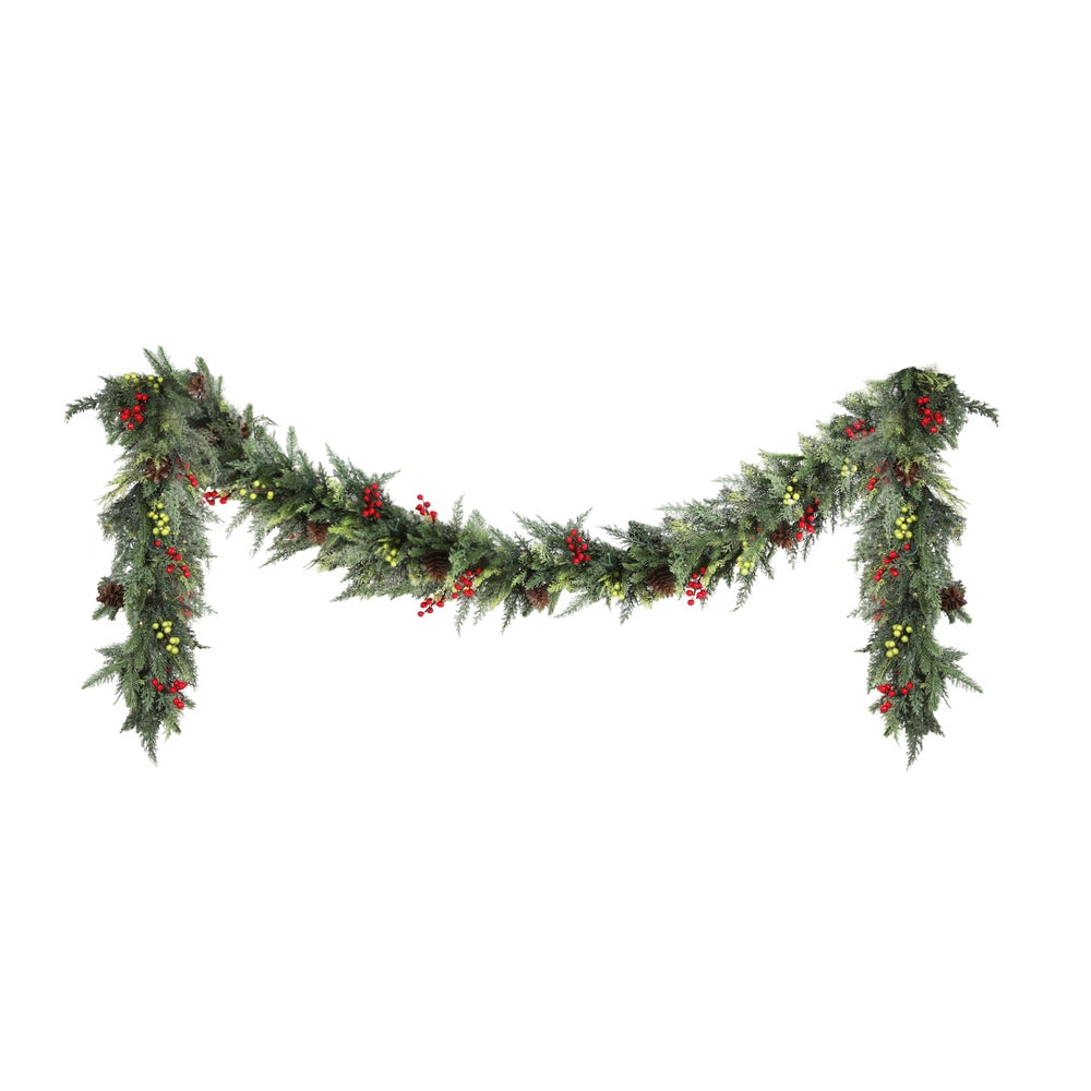 Jingle Jollys 3M Christmas Garland Pre-lit LED with Pine Cones Xmas Decor Green