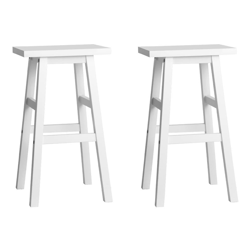 Artiss 2x Bar Stools Kitchen Chairs Wooden White