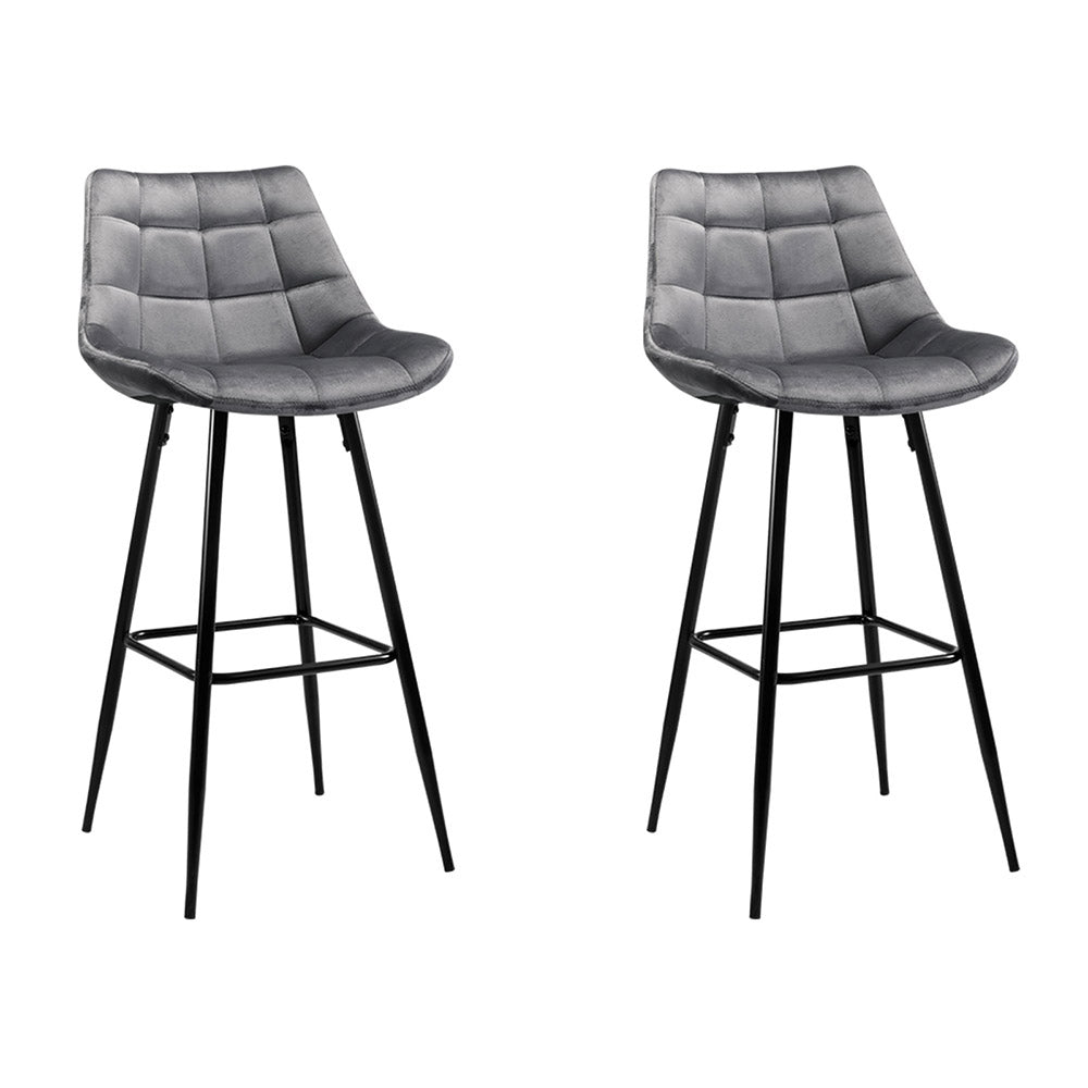 artiss-set-of-2-velvet-bar-stools-grey