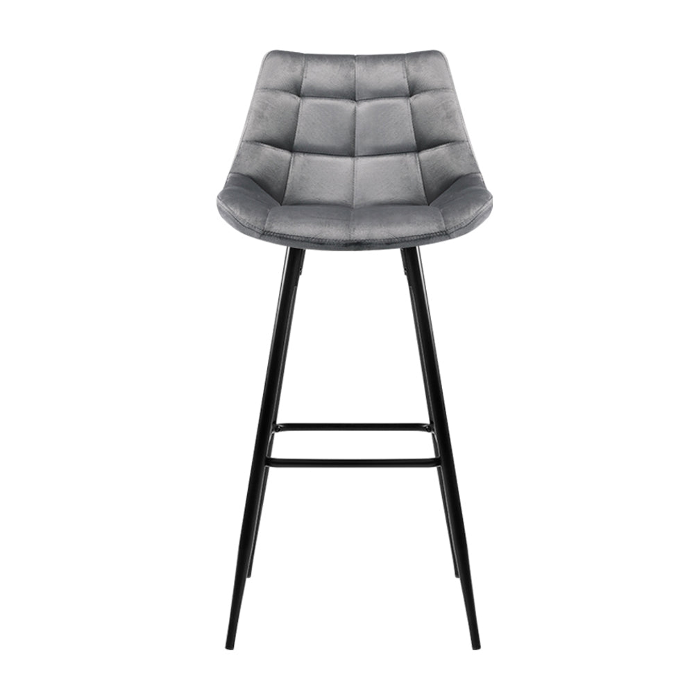 artiss-set-of-2-velvet-bar-stools-grey