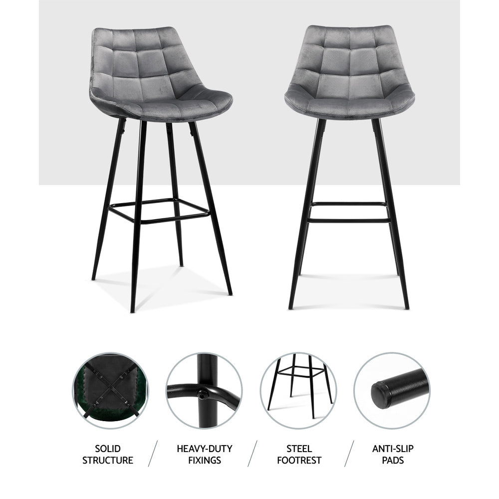 artiss-set-of-2-velvet-bar-stools-grey