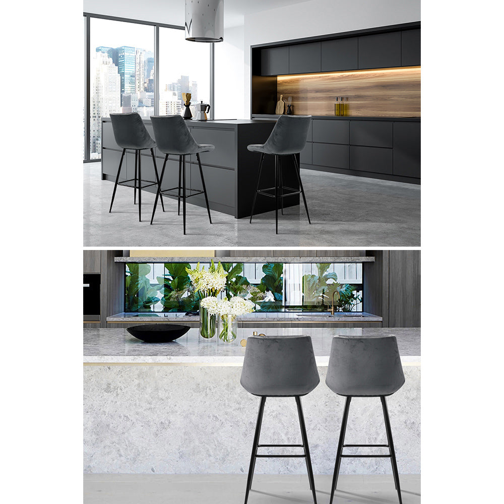 artiss-set-of-2-velvet-bar-stools-grey