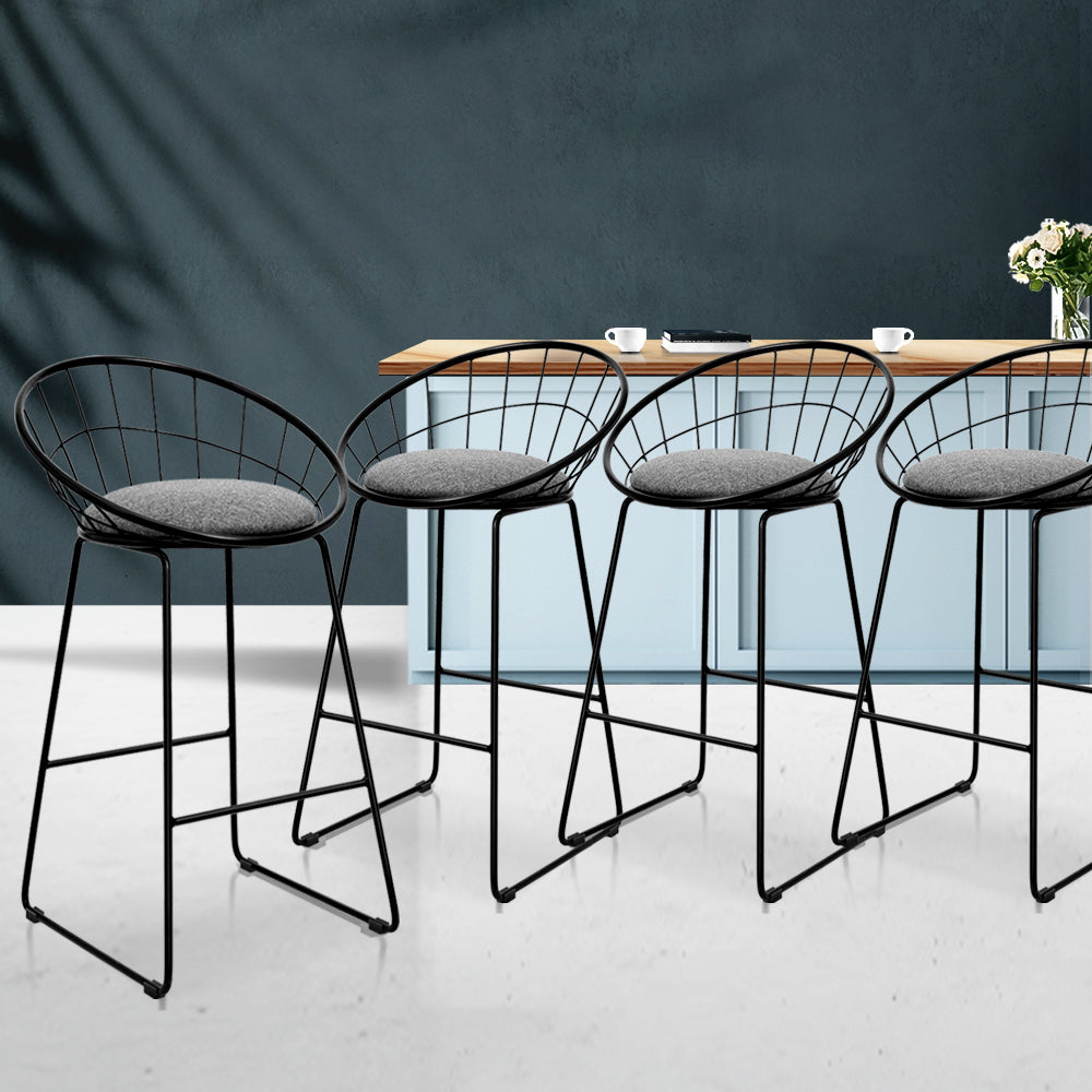 artiss-set-of-4-bar-stools-steel-fabric-grey-and-black