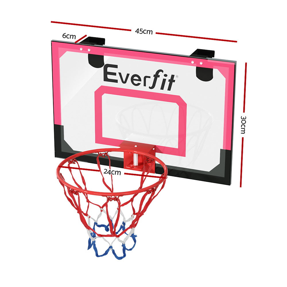 Everfit Mini Basketball Hoop Door Wall Mounted Kids  Backboard Indoor Red