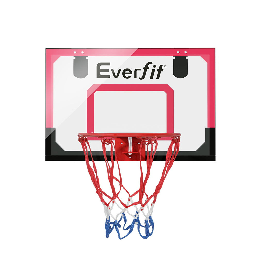 Everfit Mini Basketball Hoop Door Wall Mounted Kids  Backboard Indoor Red