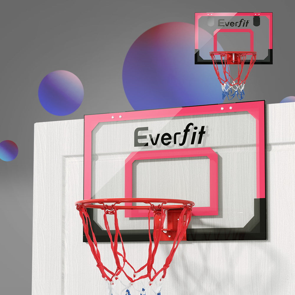 Everfit Mini Basketball Hoop Door Wall Mounted Kids  Backboard Indoor Red