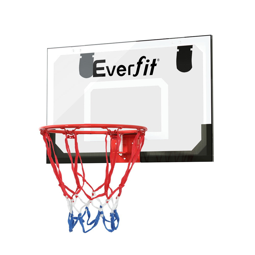Everfit Mini Basketball Indoor Hoop Door Wall Mounted  Backboard Black