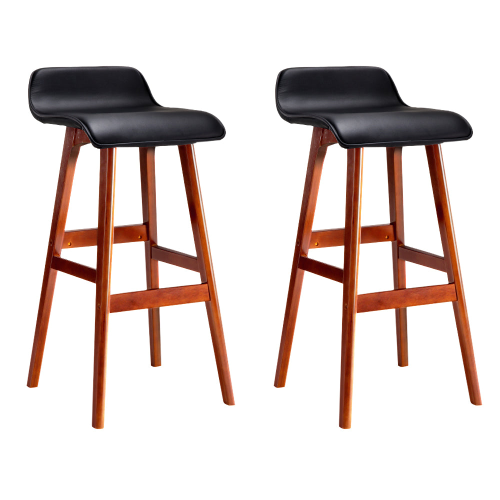 artiss-set-of-2-pu-leather-wood-wave-style-bar-stool-black