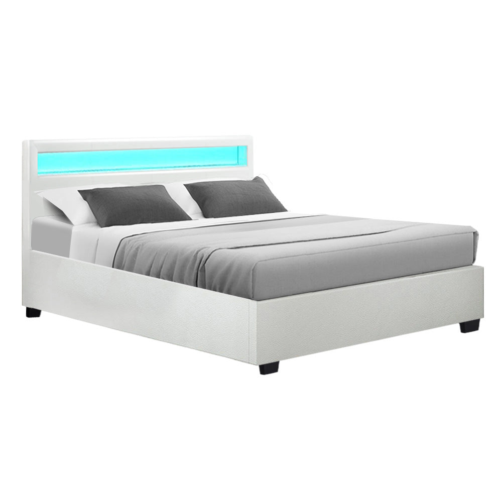 artiss-cole-led-bed-frame-pu-leather-gas-lift-storage-white-queen