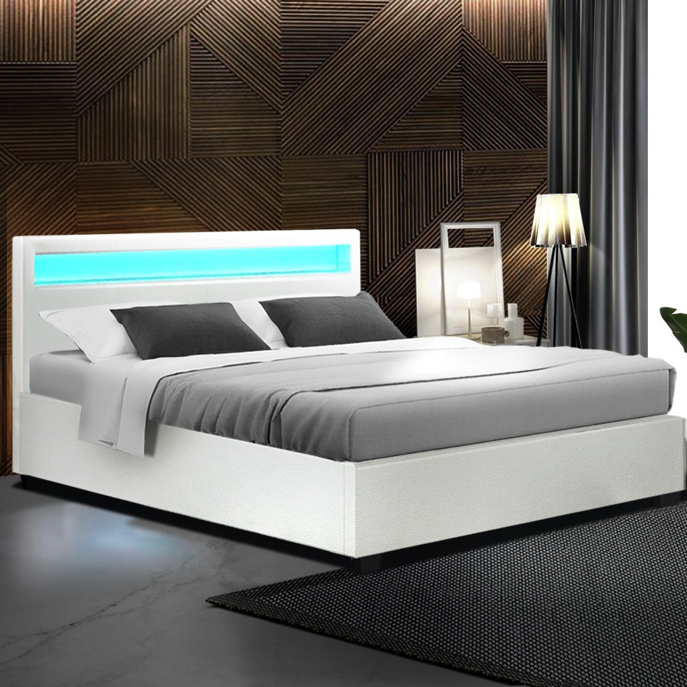 artiss-cole-led-bed-frame-pu-leather-gas-lift-storage-white-queen