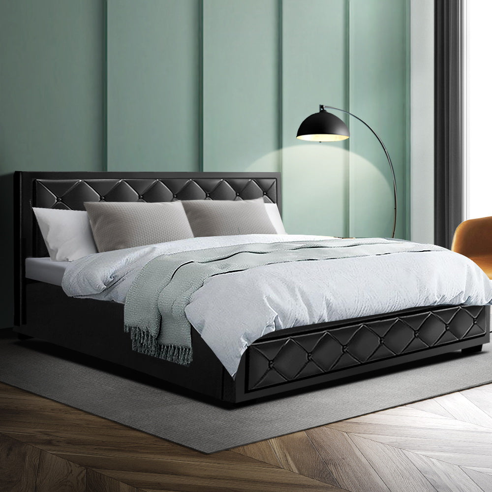 artiss-tiyo-bed-frame-pu-leather-gas-lift-storage-black-king