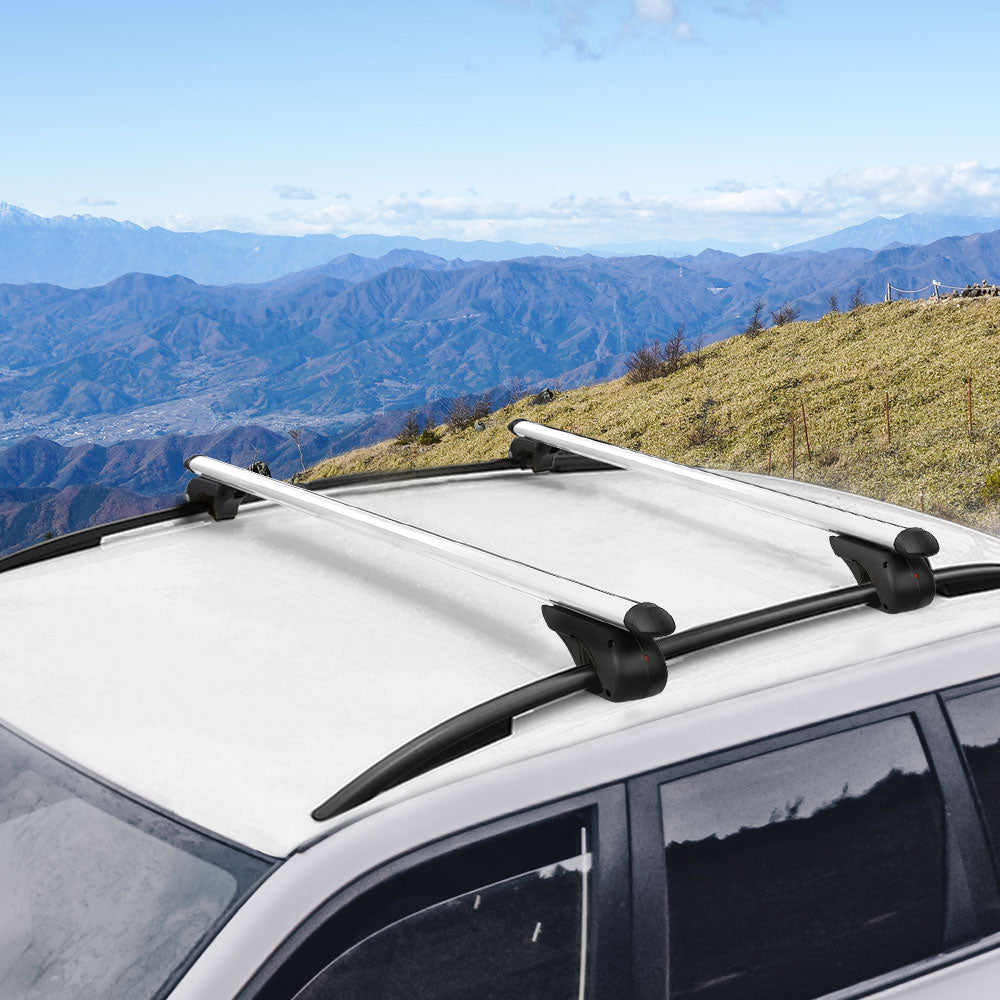 universal-car-roof-rack-1360mm-cross-bars-aluminium-silver-adjustable-car-90kgs-load-carrier