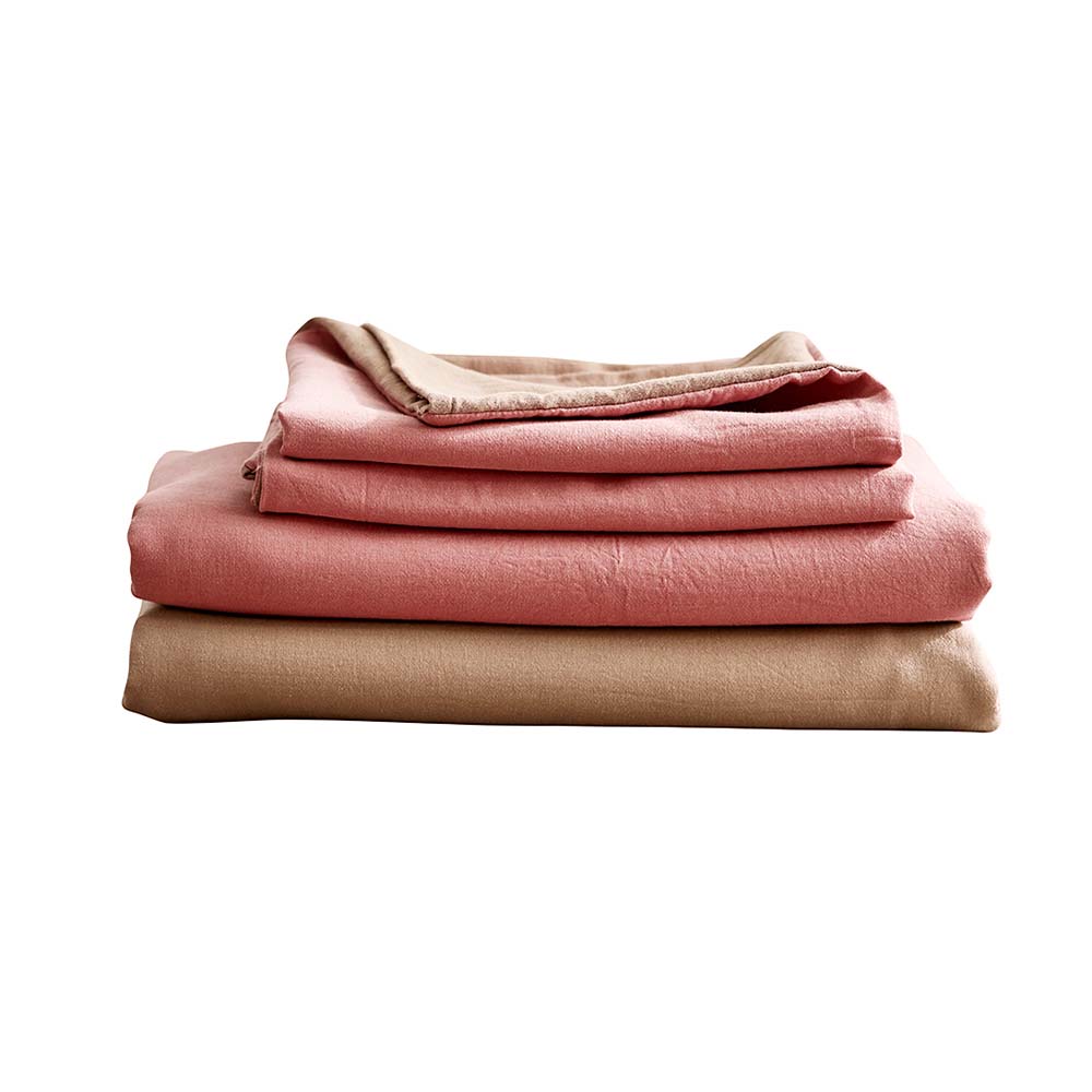 cosy-club-washed-cotton-sheet-set-pink-brown-single