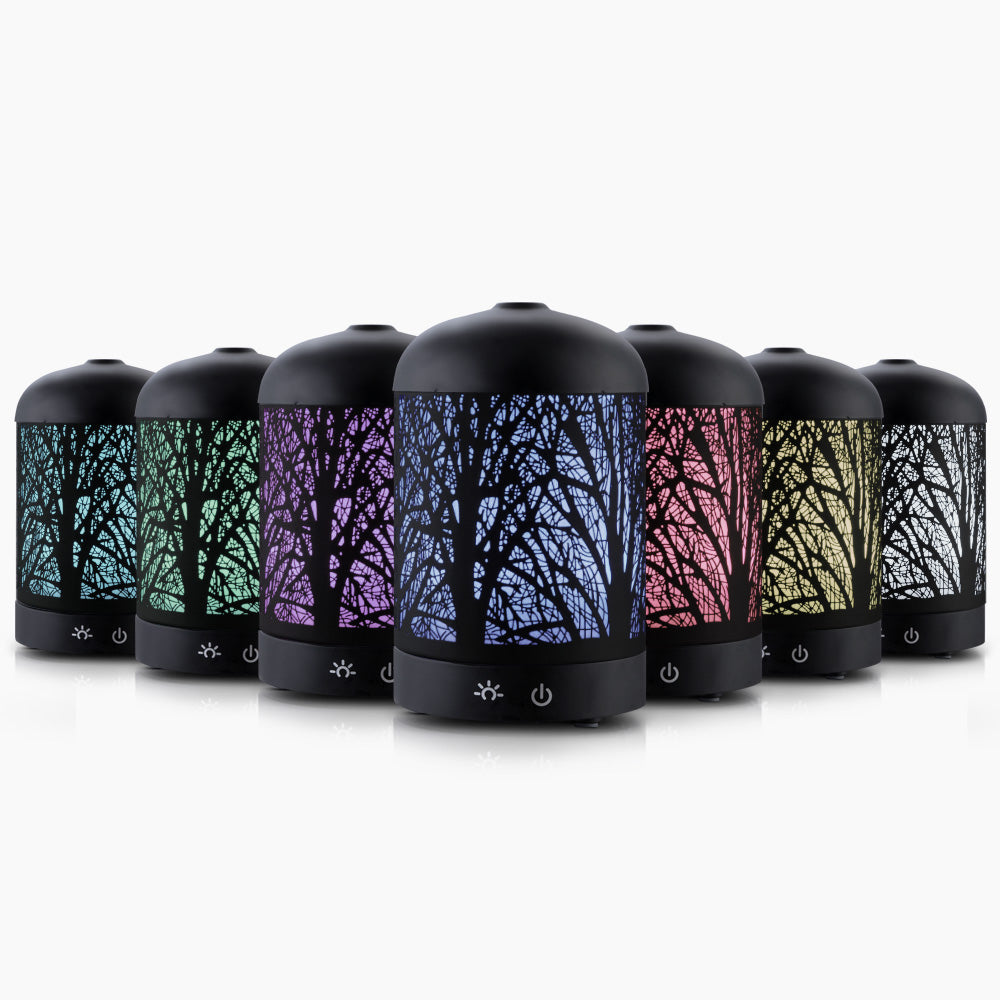 devanti-aroma-diffuser-aromatherapy-led-night-light-iron-air-humidifier-black-forrest-pattern-160ml