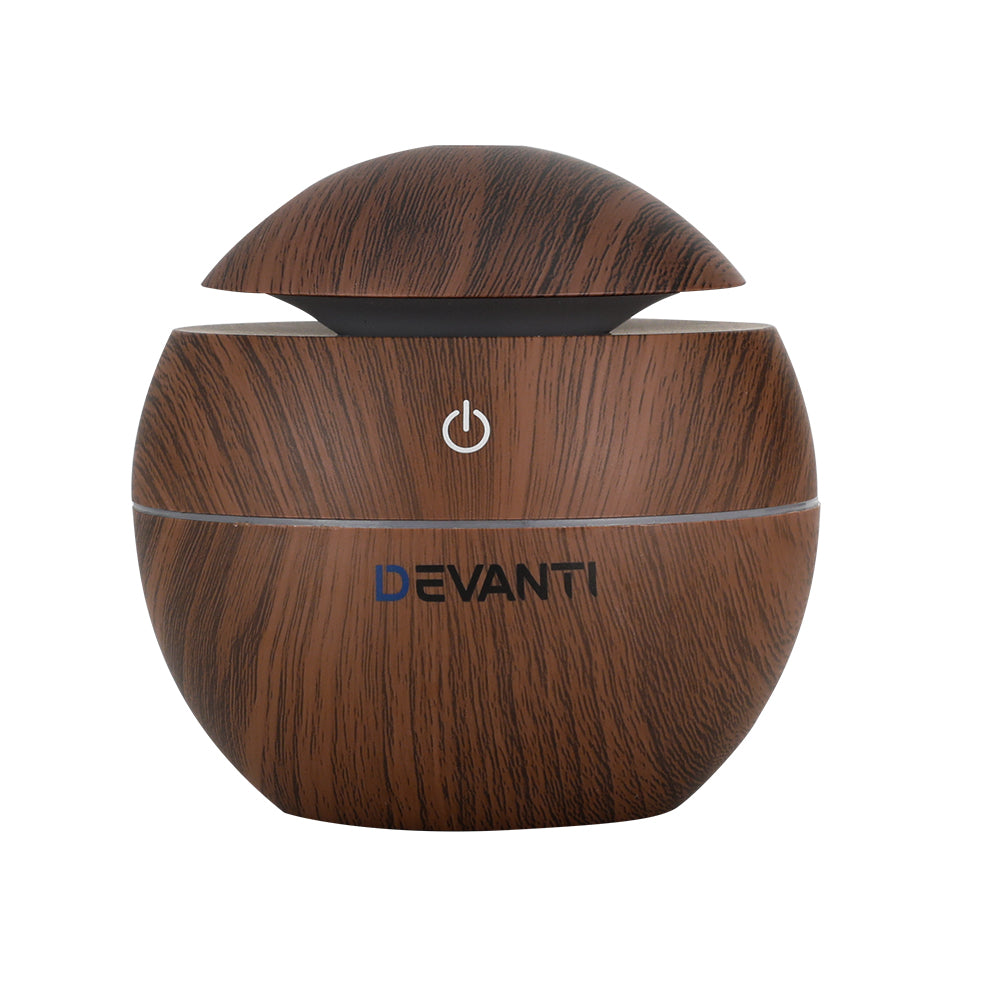 Devanti Aroma Diffuser Aromatherapy Essential Oils Air Humidifier LED 130ML