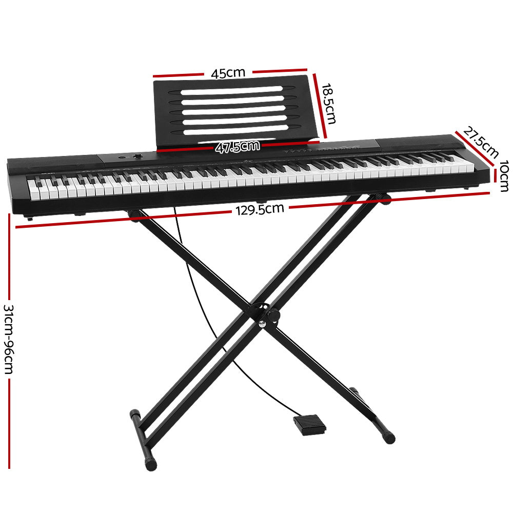 alpha-88-keys-electronic-piano-keyboard-electric-holder-music-stand-touch-sensitive-with-sustain-pedal