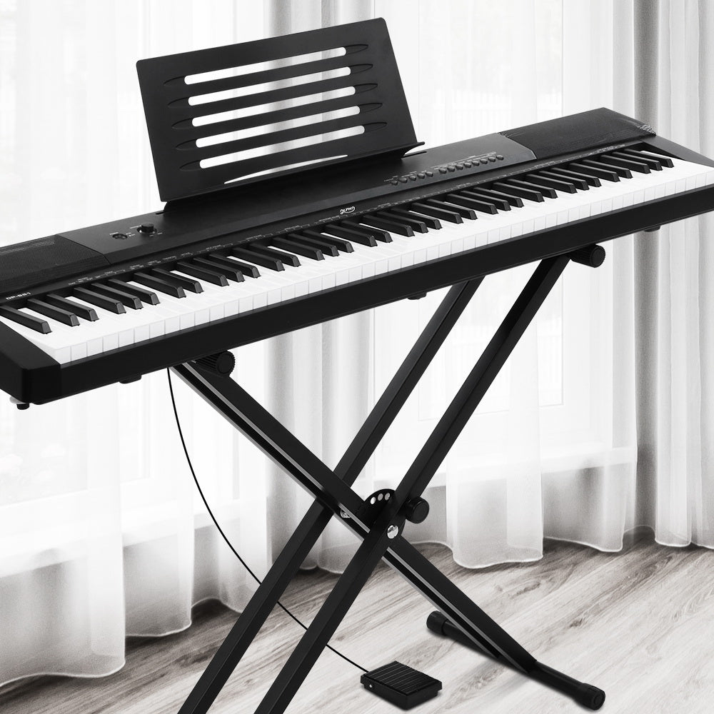 alpha-88-keys-electronic-piano-keyboard-electric-holder-music-stand-touch-sensitive-with-sustain-pedal