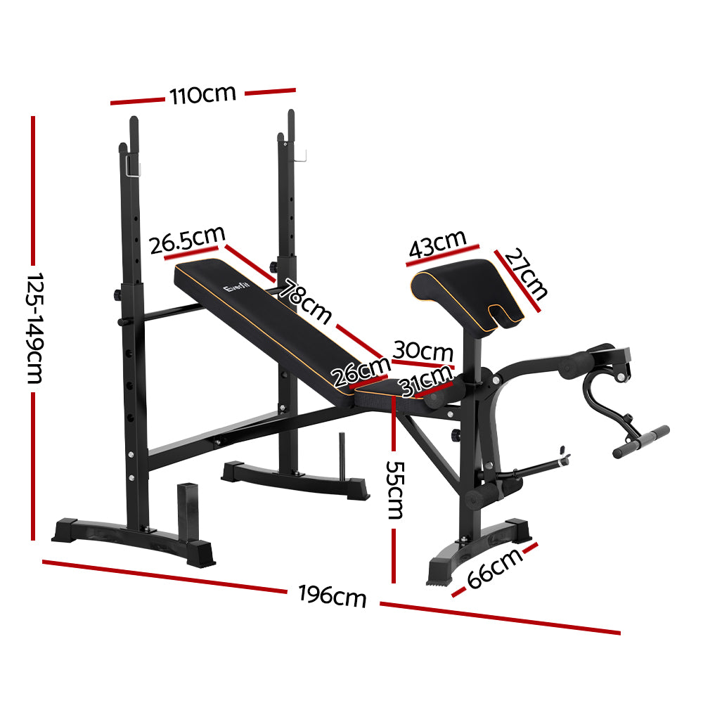 Everfit 10 In 1 Weight Bench Adjustable Home Gym Station Bench Press 330KG