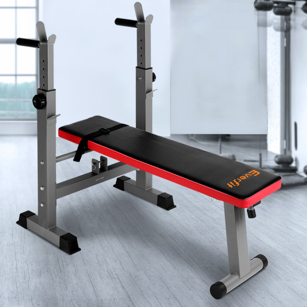 everfit-multi-station-weight-bench-press-weights-equipment-fitness-home-gym-red