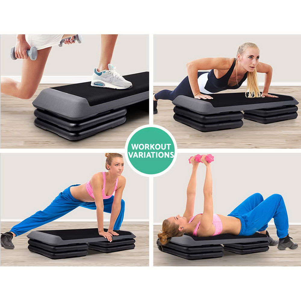 everfit-set-of-2-aerobic-step-risers-exercise-stepper-block-fitness-gym-workout-bench