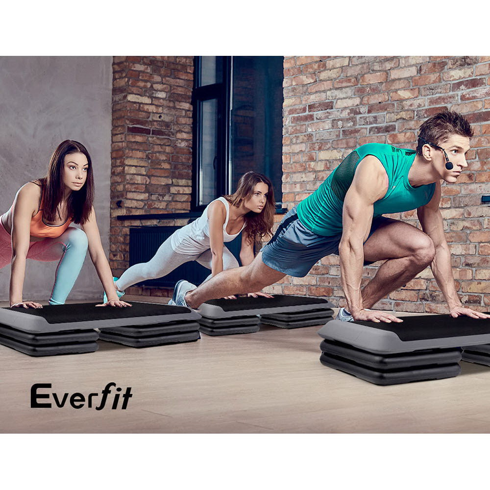 everfit-set-of-2-aerobic-step-risers-exercise-stepper-block-fitness-gym-workout-bench