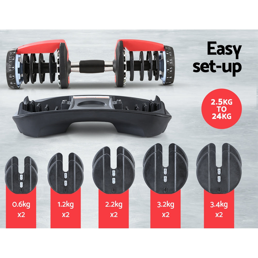 24kg-adjustable-dumbbell-dumbbells-weight-plates-home-gym-fitness-exercise