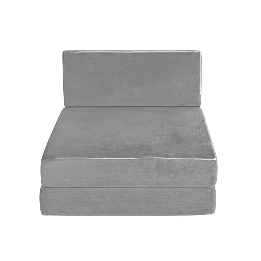 giselle-bedding-folding-foam-mattress-portable-sofa-bed-lounge-chair-velvet-light-grey