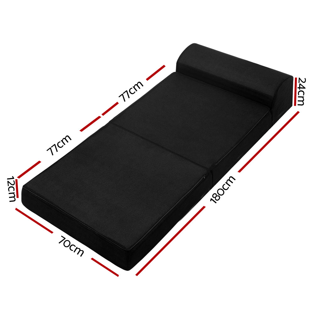 giselle-bedding-folding-foam-mattress-portable-single-sofa-bed-mat-air-mesh-fabric-black