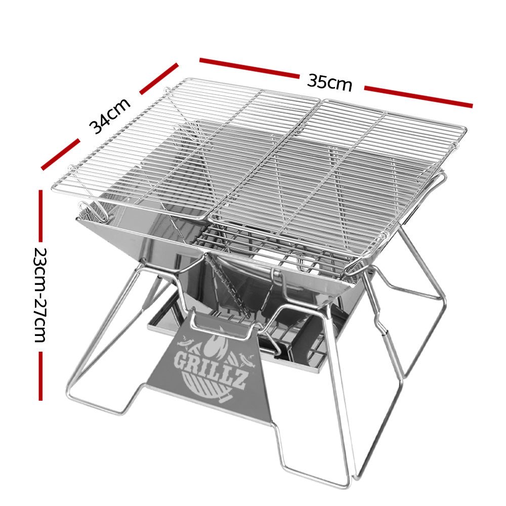 grillz-camping-fire-pit-bbq-2-in-1-grill-smoker-outdoor-portable-stainless-steel